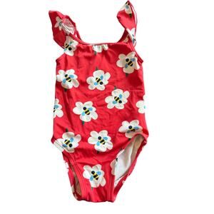 Hanna Andersson sunblock ruffle one piece bumble bees 3t